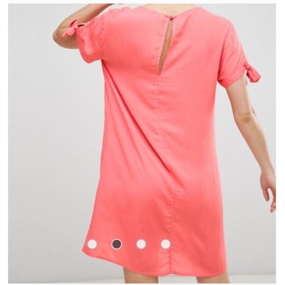 Jacqueline De Yong‎ Dress Womens 34 X Small Pink Rose Of Sharon Mini Button Down - Picture 3 of 11
